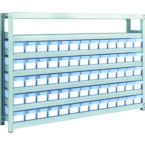 トラスコ中山 TRUSCO スチールラック M2型軽中量棚 H1200 樹脂透明引出付 小X65 856-3180(ご注文単位1台)【直送品】