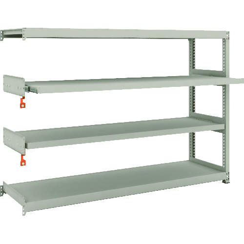 トラスコ中山 TRUSCO スチールラック M2型軽中量棚 1760X450X1200 2段 スライド2段 連結(ご注文単位1台)【直送品】