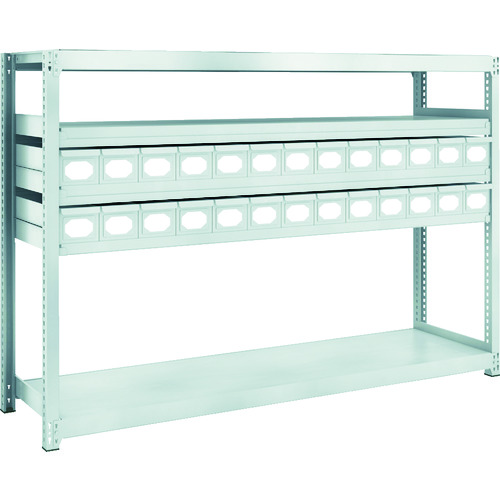 トラスコ中山 TRUSCO スチールラック M2型軽中量棚 H1200 スチール引出付 小X26 856-3219(ご注文単位1台)【直送品】