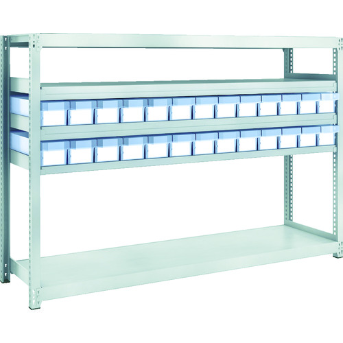 トラスコ中山 TRUSCO スチールラック M2型軽中量棚 H1200 樹脂透明引出付 小X26 856-3187(ご注文単位1台)【直送品】