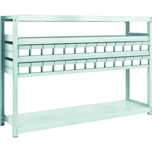 トラスコ中山 TRUSCO スチールラック M2型軽中量棚 H1200 樹脂NG引出付 小X26 856-3203(ご注文単位1台)【直送品】