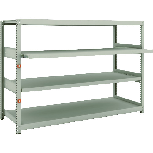 トラスコ中山 TRUSCO スチールラック M2型軽中量棚 1760X600X1200 2段 スライド2段 単体(ご注文単位1台)【直送品】