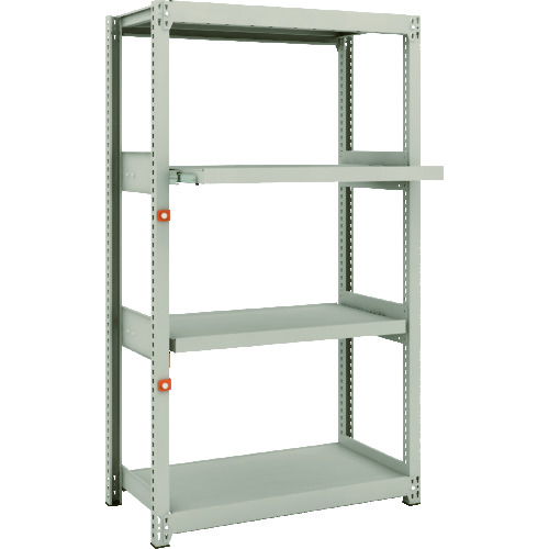 トラスコ中山 TRUSCO スチール製軽中量ボルトレス棚 M2型 W860×D450×H1500 4段うちスライド2段 単体(ご注文単位1セット)【直送品】