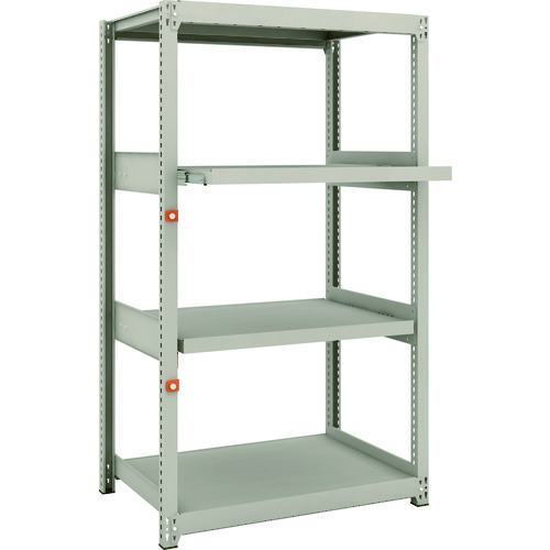 トラスコ中山 TRUSCO スチール製軽中量ボルトレス棚 M2型 W860×D600×H1500 4段うちスライド2段 単体(ご注文単位1セット)【直送品】