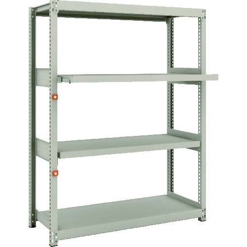 トラスコ中山 TRUSCO スチール製軽中量ボルトレス棚 M2型 W1160×D450×H1500 4段うちスライド2段 単体(ご注文単位1セット)【直送品】