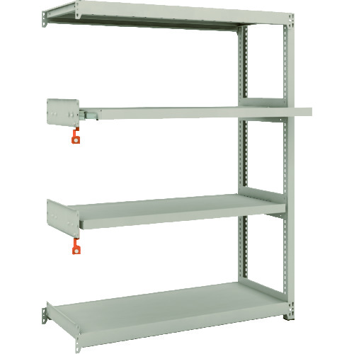 トラスコ中山 TRUSCO スチール製軽中量ボルトレス棚 M2型 W1160×D450×H1500 4段うちスライド2段 連結(ご注文単位1セット)【直送品】