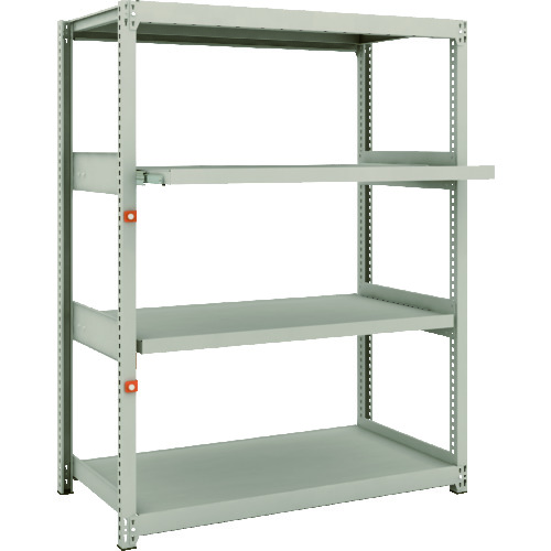 トラスコ中山 TRUSCO スチール製軽中量ボルトレス棚 M2型 W1160×D600×H1500 4段うちスライド2段 単体(ご注文単位1セット)【直送品】