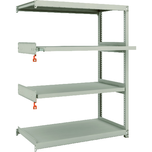 トラスコ中山 TRUSCO スチール製軽中量ボルトレス棚 M2型 W1160×D600×H1500 4段うちスライド2段 連結(ご注文単位1セット)【直送品】