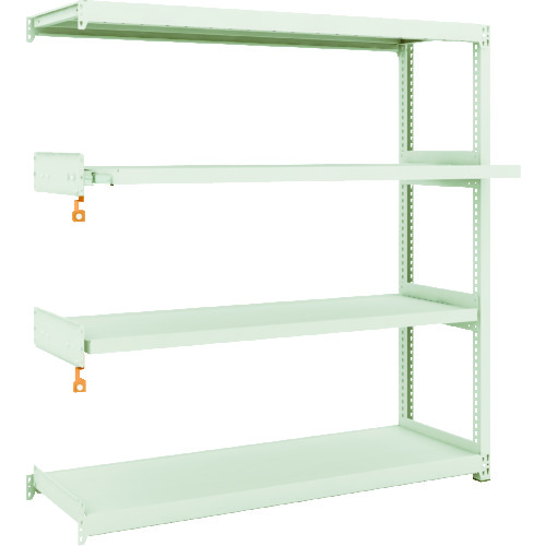 トラスコ中山 TRUSCO スチール製軽中量ボルトレス棚 M2型 W1460×D450×H1500 4段うちスライド2段 連結(ご注文単位1セット)【直送品】