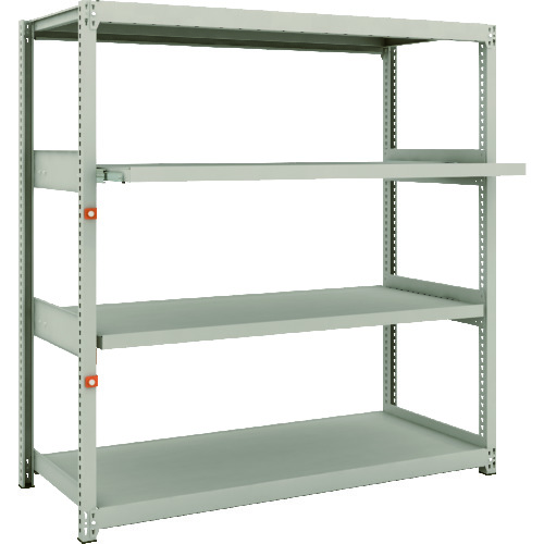 トラスコ中山 TRUSCO スチール製軽中量ボルトレス棚 M2型 W1460×D600×H1500 4段うちスライド2段 単体(ご注文単位1セット)【直送品】