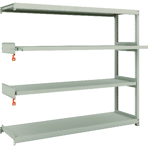 トラスコ中山 TRUSCO スチール製軽中量ボルトレス棚 M2型 W1760×D450×H1500 4段うちスライド2段 連結(ご注文単位1セット)【直送品】