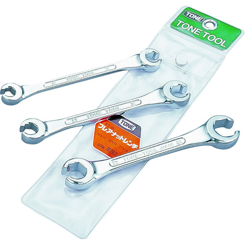 トラスコ中山 TONE フレアナットレンチ 全長155、160、165mm 3点セット(ご注文単位1セット)【直送品】