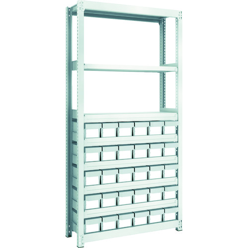 トラスコ中山 TRUSCO スチールラック M2型軽中量棚 H1800 樹脂NG引出付 小X30 856-3198(ご注文単位1台)【直送品】