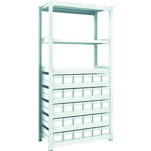 トラスコ中山 TRUSCO スチールラック M2型軽中量棚 H1800 スチール引出付 小X30 856-3222(ご注文単位1台)【直送品】