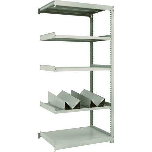 トラスコ中山 TRUSCO スチールラック M2型軽中量棚 860X600XH1800 缶受X2付 連結(ご注文単位1台)【直送品】