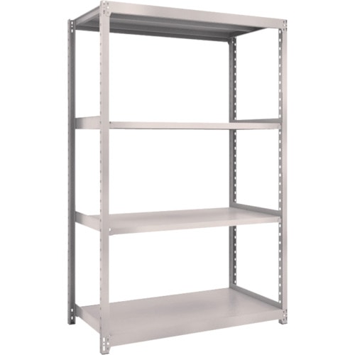 トラスコ中山 TRUSCO スチール製軽中量ボルトレス棚 M2型 W1160×D600×H1800 4段 単体 ネオグレー(ご注文単位1台)【直送品】