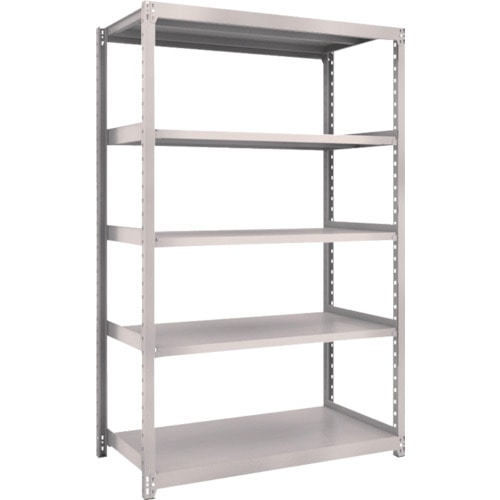 トラスコ中山 TRUSCO スチール製軽中量ボルトレス棚 M2型 W1160×D600×H1800 5段 単体 ネオグレー(ご注文単位1台)【直送品】