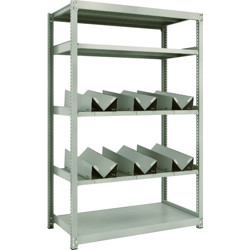 トラスコ中山 TRUSCO スチールラック M2型軽中量棚 1160X600XH1800 缶受X6付(ご注文単位1台)【直送品】