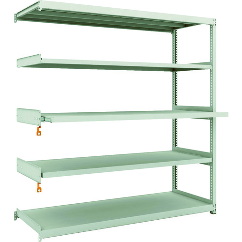 トラスコ中山 TRUSCO スチールラック M2型軽中量棚1760X600XH1800 3段 スライド2段 連結(ご注文単位1台)【直送品】