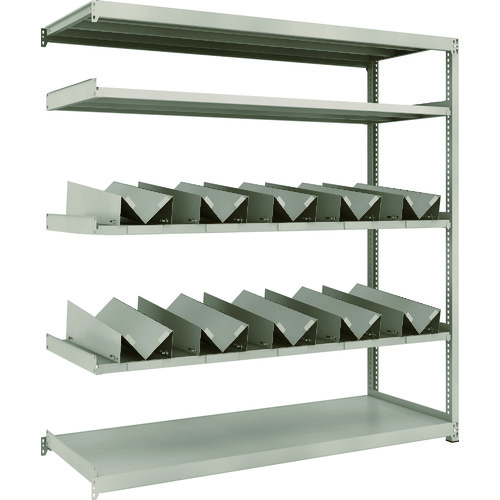 トラスコ中山 TRUSCO スチールラック M2型軽中量棚 1760X600XH1800 缶受X10付 連結(ご注文単位1台)【直送品】