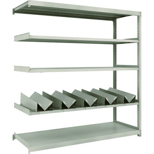 トラスコ中山 TRUSCO スチールラック M2型軽中量棚 1760X600XH1800 缶受X5付 連結(ご注文単位1台)【直送品】