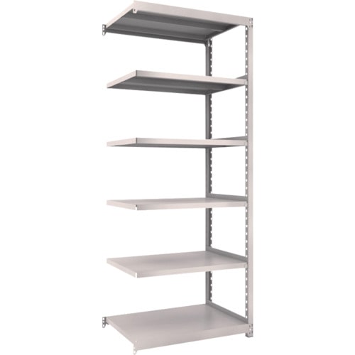 トラスコ中山 TRUSCO スチールラック M2型 W860×D600×H2100 6段 連結 ネオグレー(ご注文単位1台)【直送品】