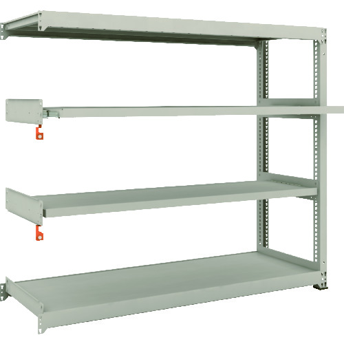 トラスコ中山 TRUSCO スチール製中量ボルトレス棚 M3型 W1800×D571×H1500 4段うちスライド2段 連結(ご注文単位1台)【直送品】