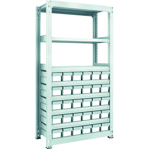 トラスコ中山 TRUSCO スチールラック M3型中量棚 H1800 樹脂NG引出付 小X30(ご注文単位1台)【直送品】