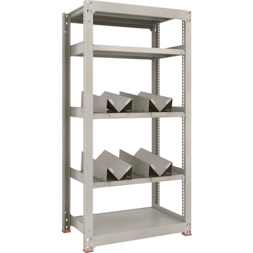 トラスコ中山 TRUSCO 一斗缶ラック スチールラック M3型中量棚 W900×D571×H1800 5段 単体 缶受×4付(ご注文単位1台)【直送品】