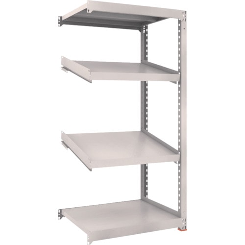 トラスコ中山 TRUSCO スチールラック M3型中量棚 900X721XH1800 4段 傾斜2段 連結（ご注文単位1台）【直送品】