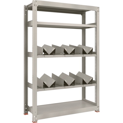 トラスコ中山 TRUSCO 一斗缶ラック スチールラック M3型中量棚 W1200×D471×H1800 5段 単体 缶受×6付(ご注文単位1台)【直送品】