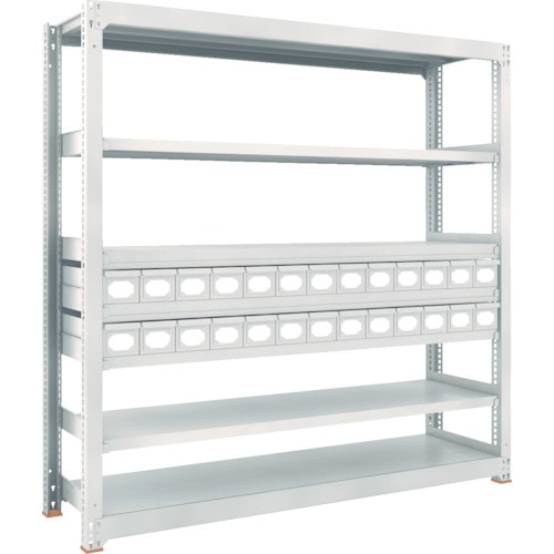 トラスコ中山 TRUSCO スチールラック M3型中量棚 H1800 スチール引出付 小X26(ご注文単位1台)【直送品】