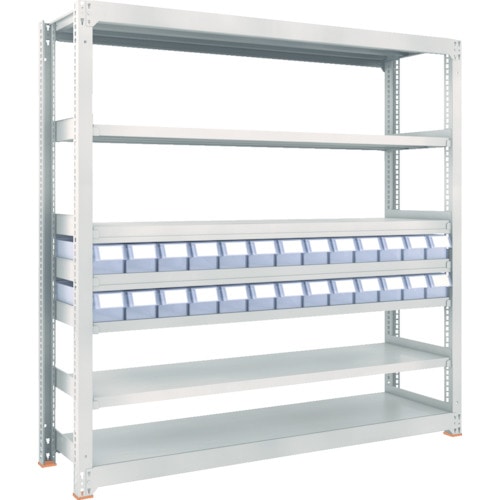 トラスコ中山 TRUSCO スチールラック M3型中量棚 H1800 樹脂透明引出付 小X26(ご注文単位1台)【直送品】