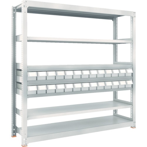 トラスコ中山 TRUSCO スチールラック M3型中量棚 H1800 樹脂NG引出付 小X26(ご注文単位1台)【直送品】