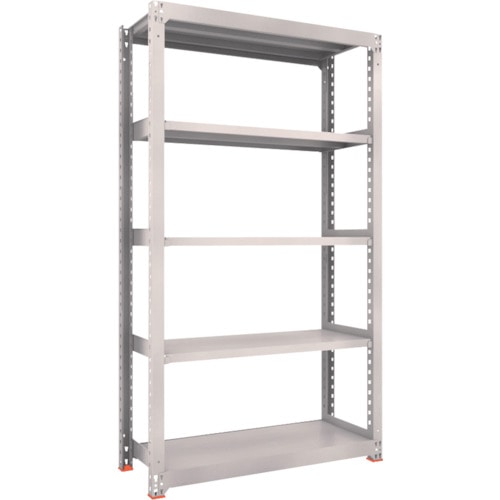 トラスコ中山 TRUSCO スチールラック M3型中量棚 1200X471XH2100 5段 単体 免震樹脂ベース付 ネオグレー(ご注文単位1台)【直送品】