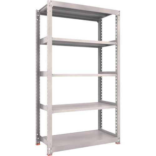 トラスコ中山 TRUSCO スチールラック M3型中量棚 1200X571XH2100 5段 単体 免震樹脂ベース付 ネオグレー(ご注文単位1台)【直送品】