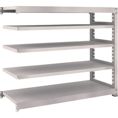 トラスコ中山 TRUSCO スチールラック M5型 W1500×D571×H1200 5段 連結 ネオグレー(ご注文単位1台)【直送品】