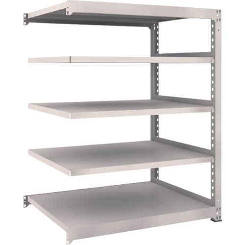 トラスコ中山 TRUSCO スチールラック M5型 W1200×D921×H1500 5段 連結 ネオグレー(ご注文単位1台)【直送品】