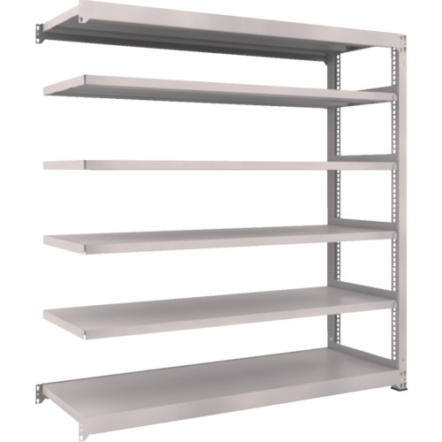 トラスコ中山 TRUSCO スチールラック M5型 W1800×D571×H1800 6段 連結 ネオグレー（ご注文単位1台）【直送品】