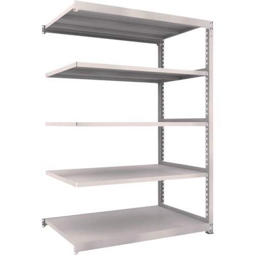 トラスコ中山 TRUSCO スチールラック M5型中量棚 1500X921XH2100 5段 連結 ネオグレー(ご注文単位1台)【直送品】