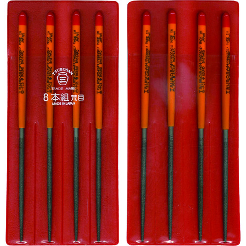 トラスコ中山 ツボサン 組ヤスリ 8本組 丸 荒目（ご注文単位1セット）【直送品】