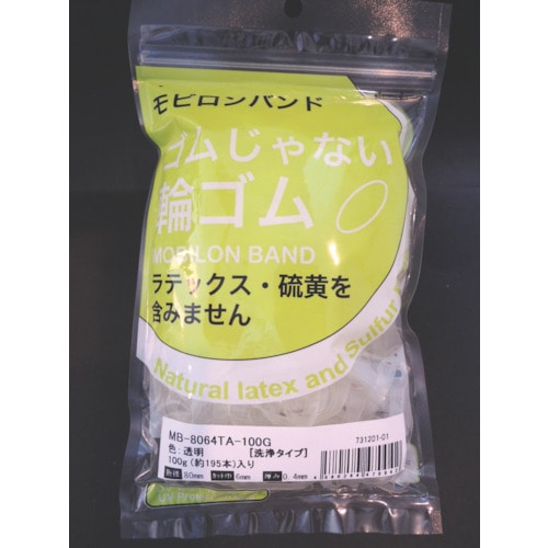 トラスコ中山 日清紡 モビロンバンド80X6X0.4透明/洗浄タイプ100G(ご注文単位1袋)【直送品】