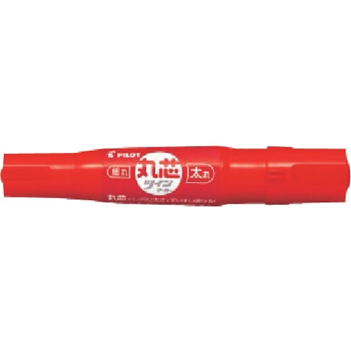 トラスコ中山 パイロット 油性マーカー 丸芯ツインマーカー 細・太 レッド（ご注文単位1本）【直送品】