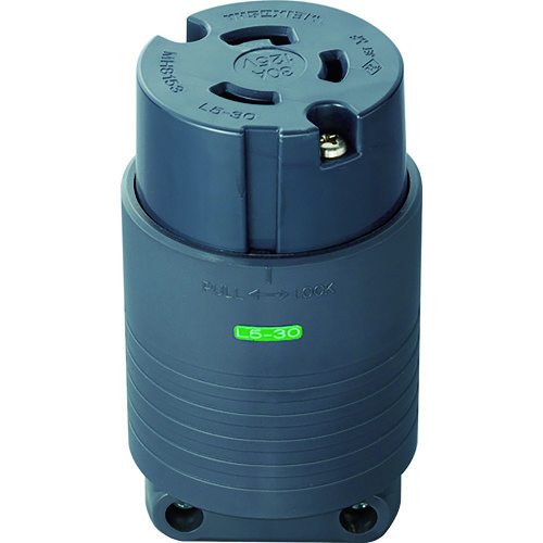 トラスコ中山 明工 接地2P30A引掛コネクターボデー(L5-30)30A.125V(黒)（ご注文単位1個）【直送品】