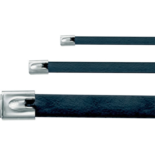 トラスコ中山 パンドウイット mlTタイプ フルコーティングステンレススチールバンド SUS316 黒 幅16.1mm 長さ754mm 50本入り mlTFC8SH-LP316（ご注文単位1袋）【直送品】