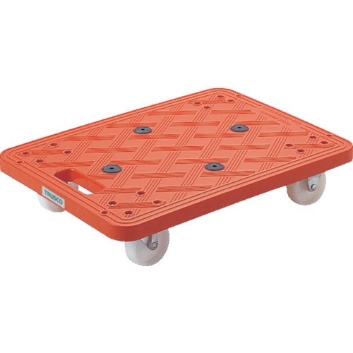 トラスコ中山 TRUSCO 樹脂製平台車 ルートバン 370X500 オレンジ オレンジ(ご注文単位1台)【直送品】