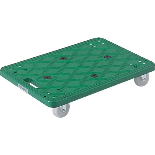 トラスコ中山 TRUSCO 樹脂製平台車 ルートバン 400X600 オール自在 グリーン(ご注文単位1台)【直送品】