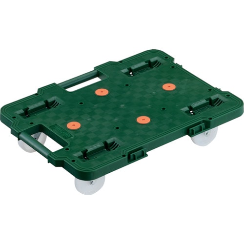 トラスコ中山 TRUSCO 樹脂製平台車 連結式ルートバン 515X385 ナイロン車輪 緑(ご注文単位1台)【直送品】