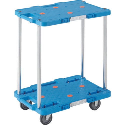 トラスコ中山 TRUSCO 樹脂製台車 ルートバン 2段式 370X500 青(ご注文単位1台)【直送品】