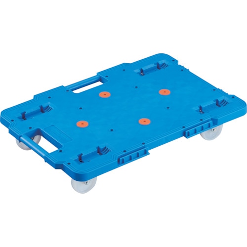 トラスコ中山 TRUSCO 樹脂製平台車 連結式ルートバン 615X415 ナイロン車輪 青(ご注文単位1台)【直送品】